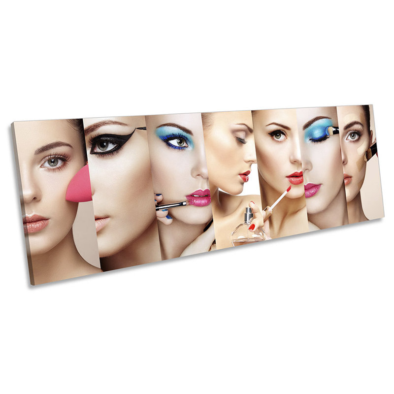 Makeup Lipstick Beauty Salon - Wrapped Canvas Panoramic Print, 45.72cm H x 137.16cm W