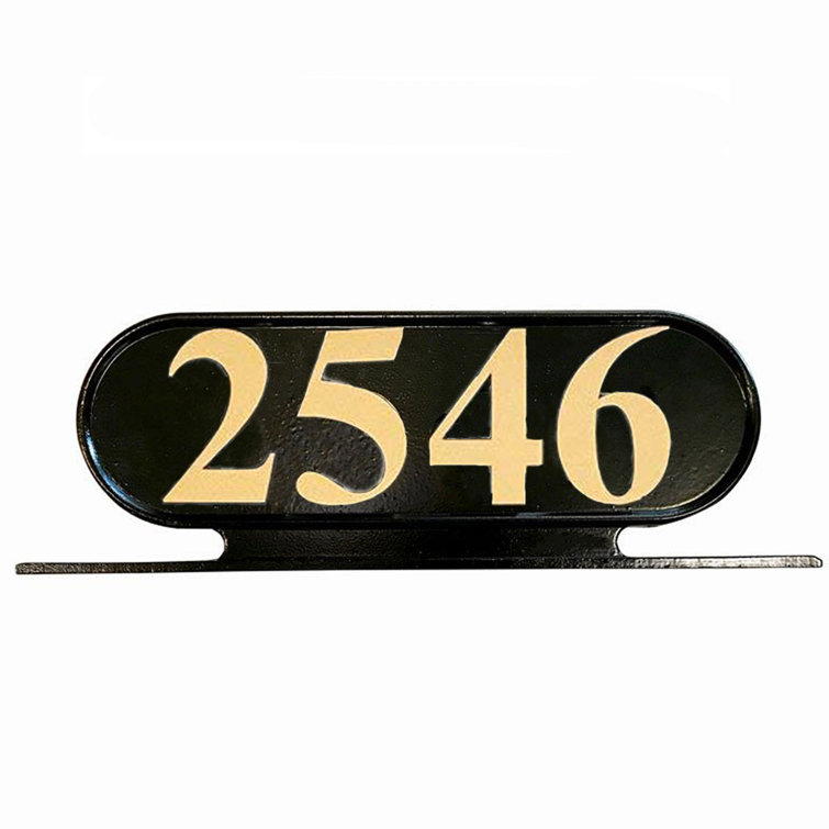 Williamsburg Style Address Plate - 16x4.5 Inch Aluminum Mailbox Topper With Reflective Numbers