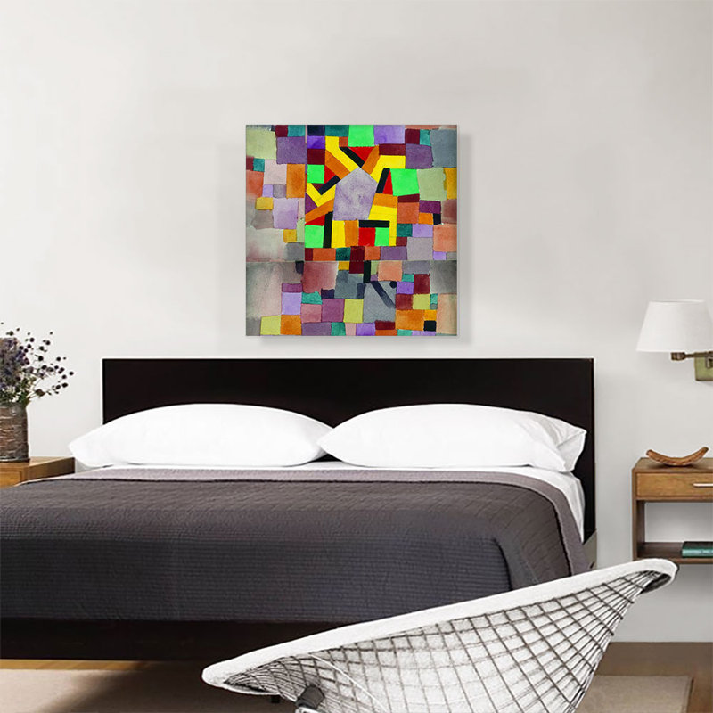 «With the Violet Pentagon 1919» par Paul Klee - reproduction d'art sur toile tendue, H 26 po x l 26 po x P 0,75 po