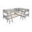 L-Shaped Bunk Bed With Ladder,Twin Size-Gray