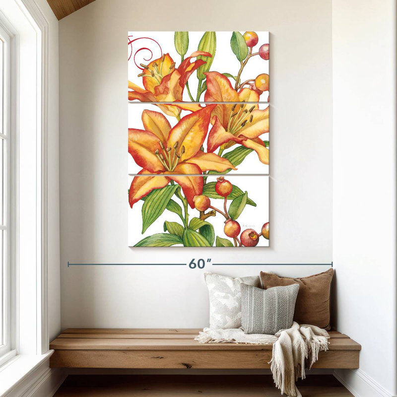 Harnek fleurs et baies Lillies, H 50 po x l 32 po