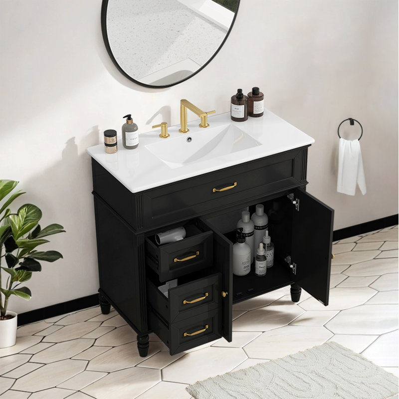 36'' Single Bathroom Vanity with Ceramic Top