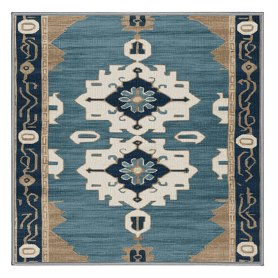 Washable Aegean Coast Coastal Area Rug