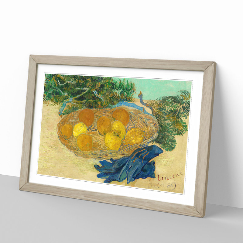 Still Life of Oranges and Lemons by Vincent Van Gogh - Picture Frame Painting, Oak, 36cm H x 48cm W x 2cm D