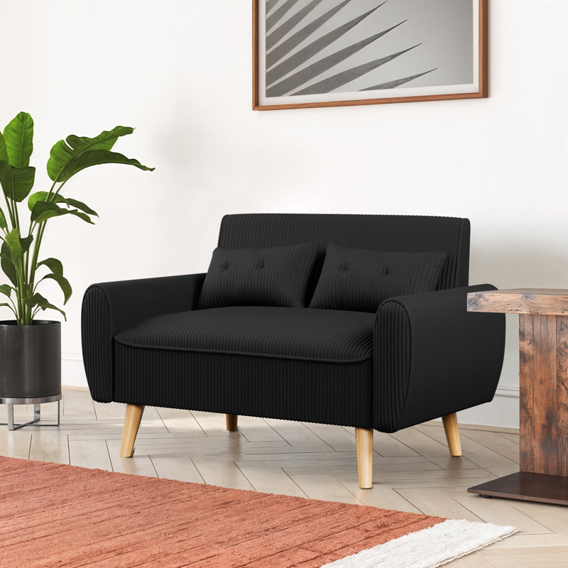 Arlander 47.2'' Slipcovered Loveseat, Black