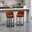 Ensemble de 2 tabourets de bar à hauteur de comptoir, tabourets de bar moderne avec dossier, tabourets de bar rembourrés en lin pour îlot de cuisine-899059414