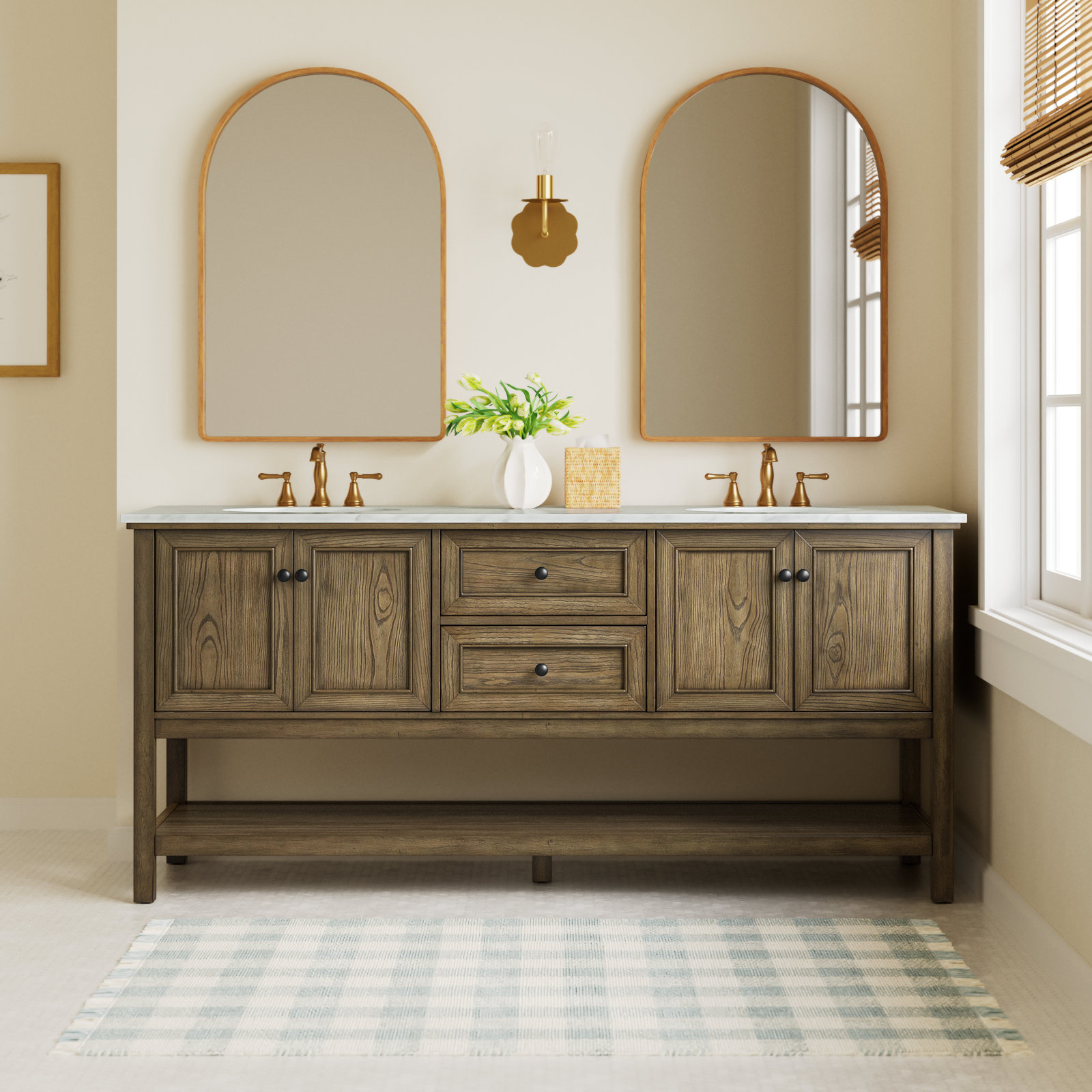 Bonsai 72'' Double Bathroom Vanity, Driftwood