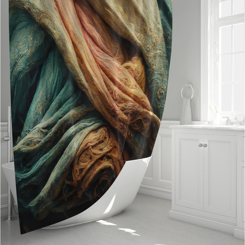 Rideau de douche abstrait, H 72 po x l 70 po