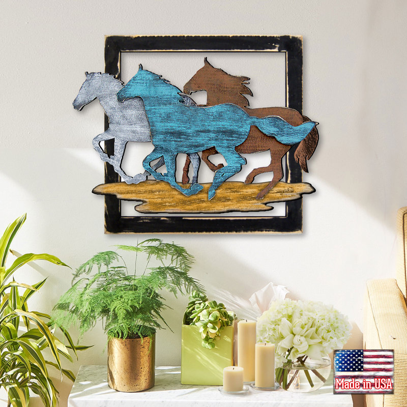 Décoration murale Wild Stallions, H 18 po x l 23 po x P 1 po