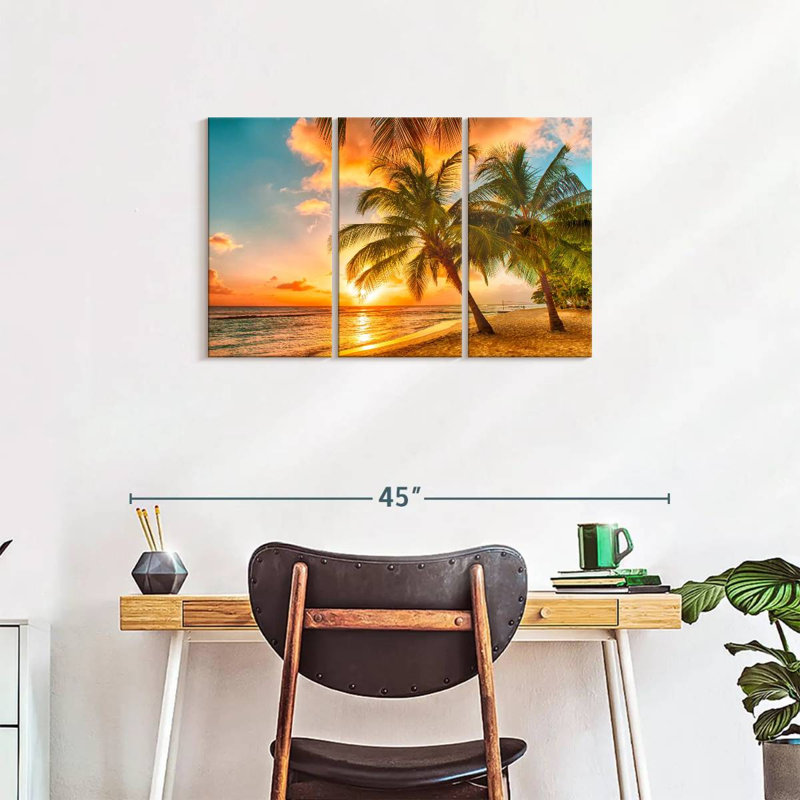 Île de la Barbade, 3 pièces, H 33 po x l 20 po x P 1,25 po