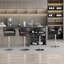 George Set of 4 Adjustable Bar Stools with Backs Arms, Modern PU Leather Swivel Counter Height Stools with Footrest, Kitchen Island Chairs for Dining Room, Home Bar, Cafe, Black-1010057408-1069806060