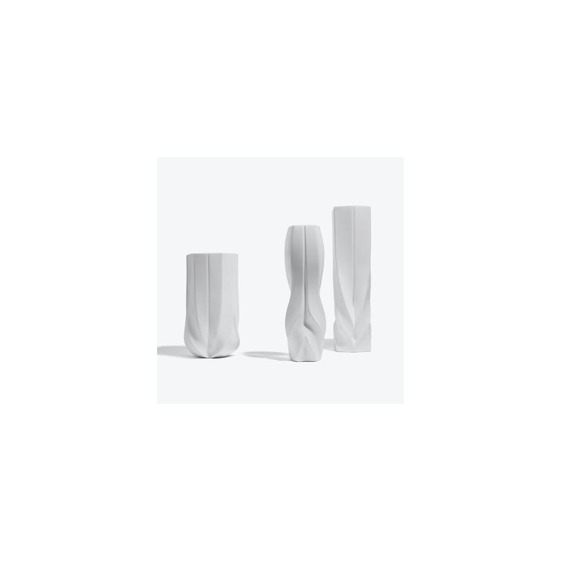 Braid Vase, Wide, Black, White