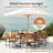 6 - Person Wood Patio Dining Set with Rectangular Table , Cushions Included
