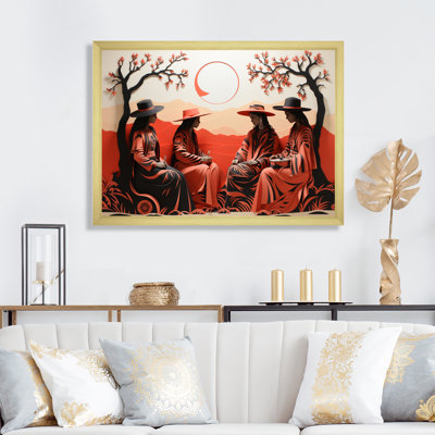 Western Desert Nomads Papercut, reproduction d'art sur toile