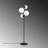 Modern Floor Lamp, Black & White, 33 x 33 x 63.8 inches | Metal Body, Glass Caps (2 pcs 7.9 in & 2 pcs 5.9 in) | IP20, 4 x E14 Max 40W | Industrial & Scandinavian Design, Perfect for Living Room & Bedroom-1494562327