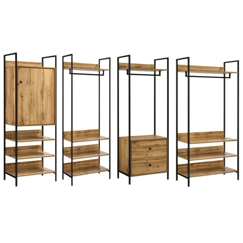 Guillen 83.8cm Closet System, Oak