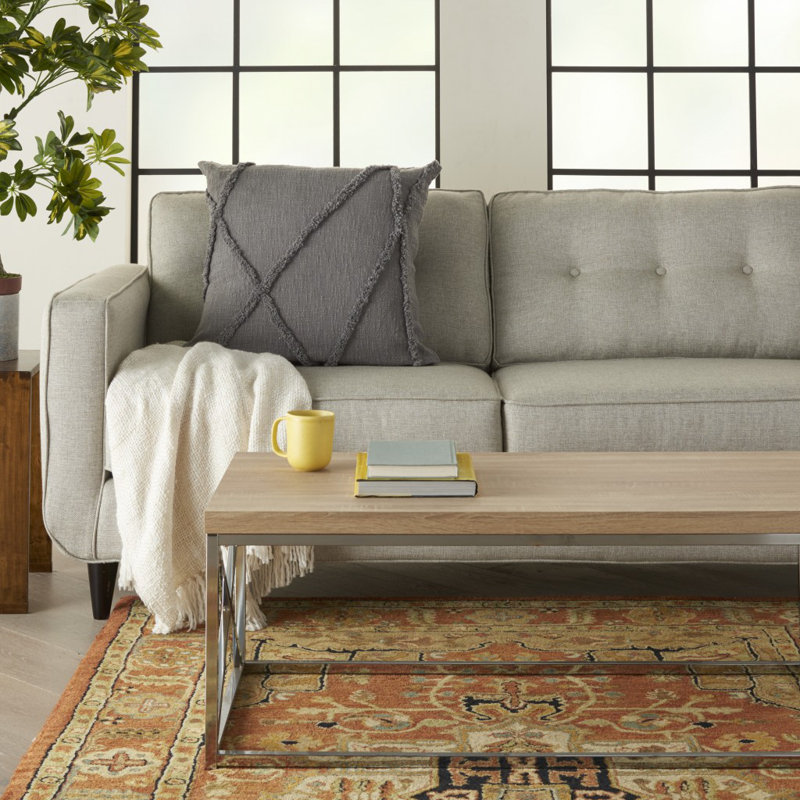 Housse et insert de coussin carré en coton Britney, H 18 po x l 18 po, Gris, Carrée
