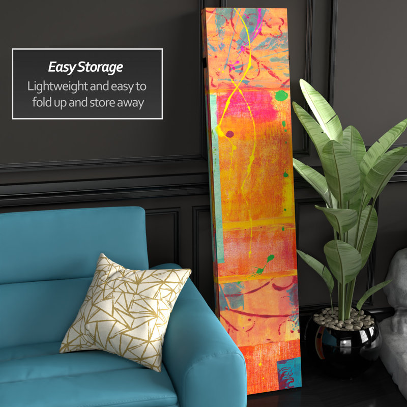 Undersea 3 Panel Room Divider, Brown/Pink