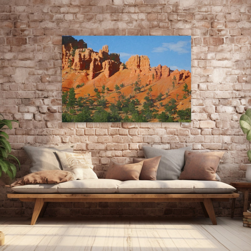Art contemporain du Sud-Ouest abstrait paysage naturel, H 40 po x l 60 po