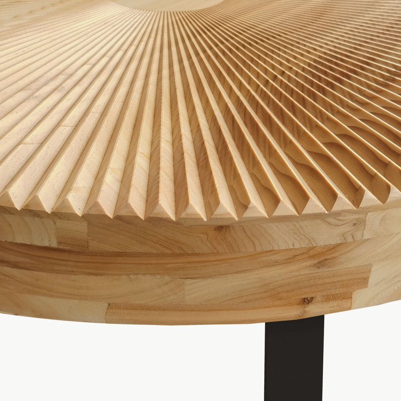Table basse ronde avec pieds en métal, Noir, noir, noir, noir