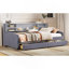 Lit plateforme simple tapissier avec rangement et tiroirs-372528593
