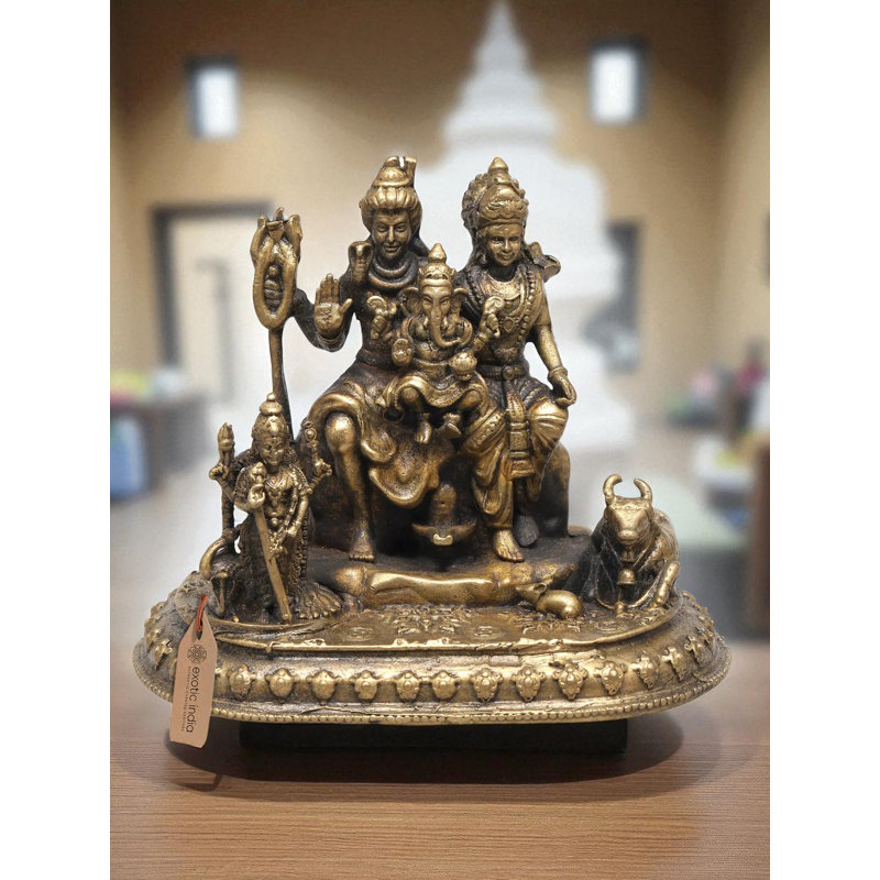 Petit parivar Shiv de 3 pouces de la famille Divine de Kailash, idéal pour la puja