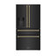 ZLINE Autograph 36 in. Counter-Depth Fridge w/ Water Dispenser in Black Steel & Gold Helix Handles-756469058