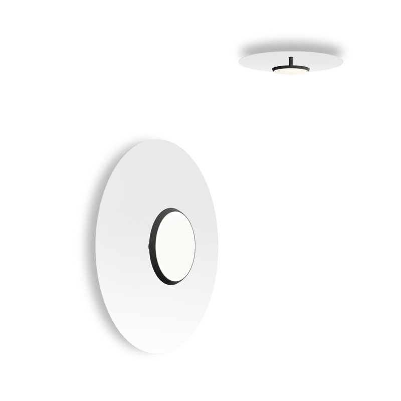 Sky Flush Dome, 18" H x 18" W x 4" D, White, Matte Black