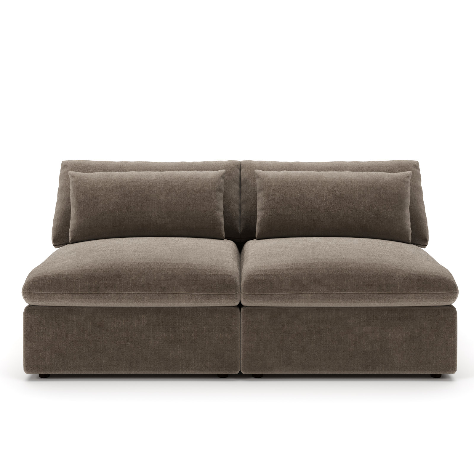 Remy 66" Velvet Modular Sofa, Andrew Driftwood Performance Chenille
