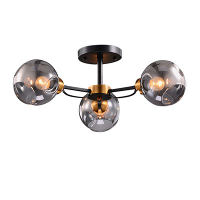 Rotan Glass Semi Flush Mount