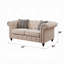 Causeuse Aurelia en lin beige avec capitonnage Chesterfield et garniture cloutée-1194447666