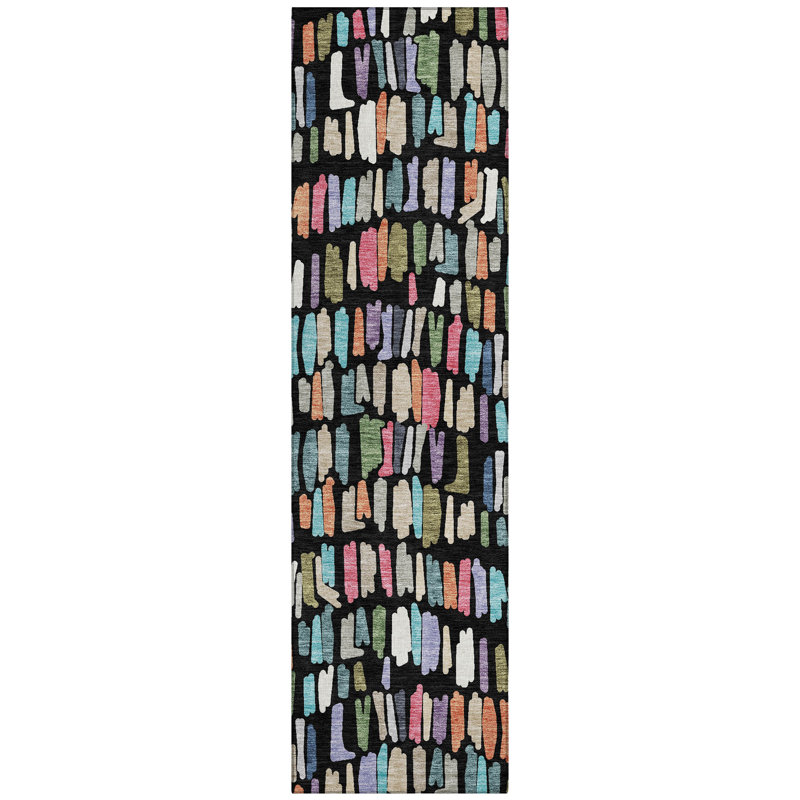 Machine Washable Indoor/Outdoor Karr ACN2377 Stripes Rug, Runner 2'3" x 7'6"