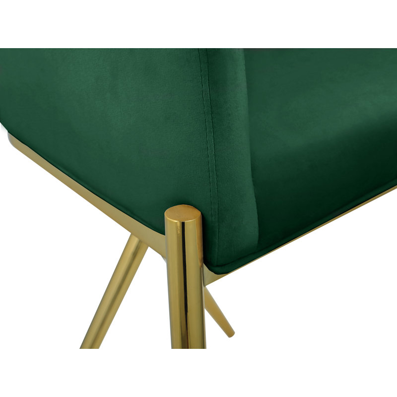 Tabouret de comptoir 26,5 po Xavier, Velours vert, Doré