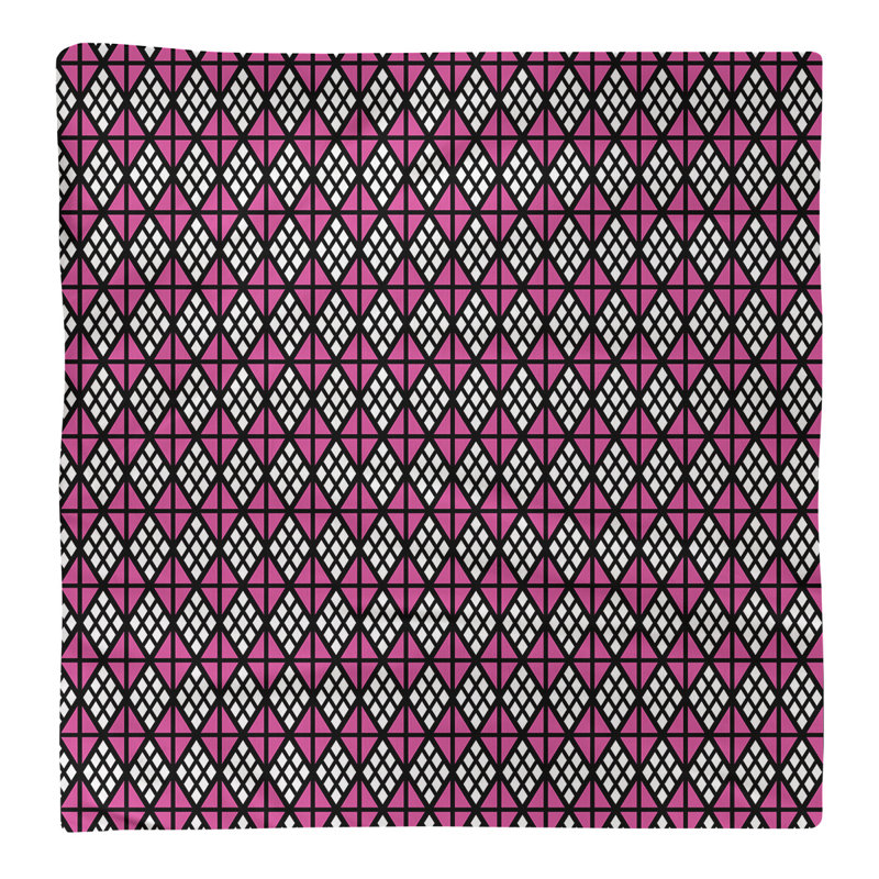 Serviette en coton diamants, H 0,1 po x l 10 po x P 10 po, Rose / Jaune, Sergé de coton