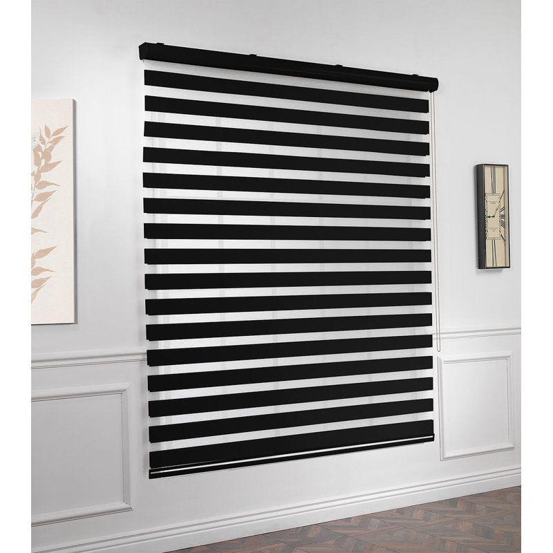 Semi Sheer Roller Shade, 185cm L x 85cm W, Black