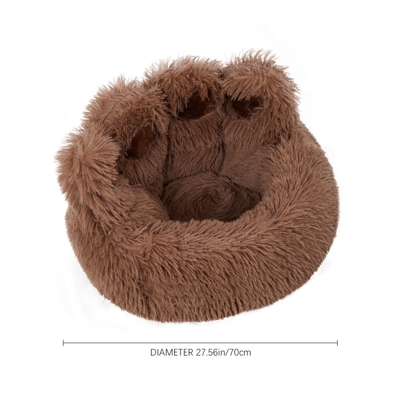 Plush Pet Bed, 70, Brown