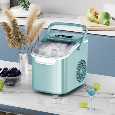 Efficient Portable Countertop Ice Maker: Quick 8-Cube In 6 Mins, Up To 26Lb/Day, 2 Ice Sizes, Perfect For Home/Party/Travel Green | Fridge.com
