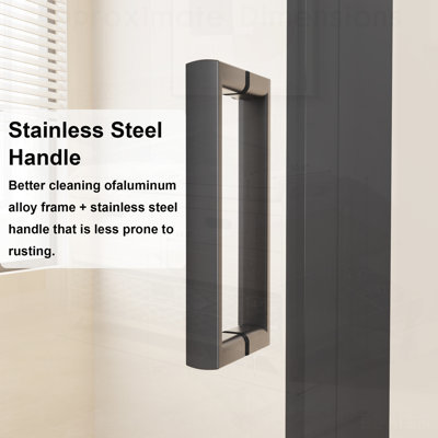 Porte de douche pivotante pliante encadrée avec verre trempé transparent, conception peu encombrante pour les petites salles de bain et les espaces restreints