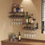 Wall Mounted Wine Bottle & Glass Rack