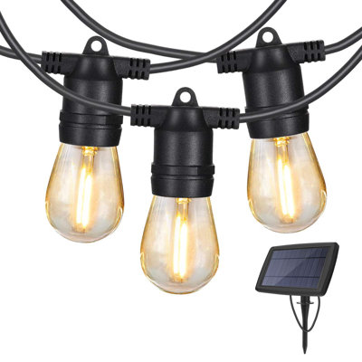 Loudonville 48ft 15-Bulb Solar-Powered Outdoor Standard String Light Shatterproof