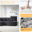 Boneless 106.3-Inch V-Shaped Modular Sofa Set With Chenille Fabric, Throw Pillows And Curved Ottomans For Versatile Seating Solutions.-1205518498-1205518496