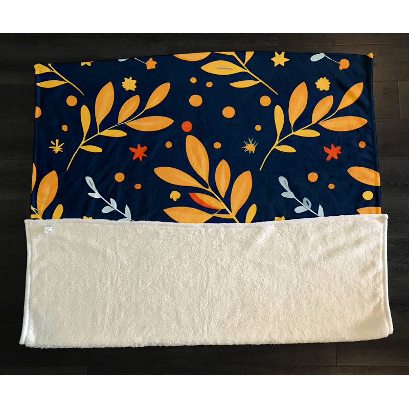 Throw Blanket, 68" W x 80" L, Floral/Abstract, Blue/Yellow/Red