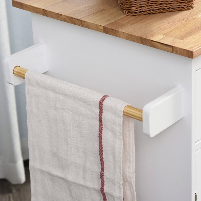 Solid Wood Top Kitchen Cart