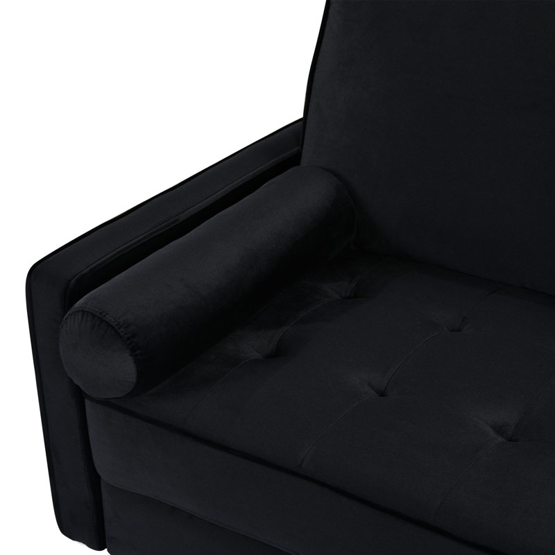 Canapé 3 places 70 "Laynah, Velours noir