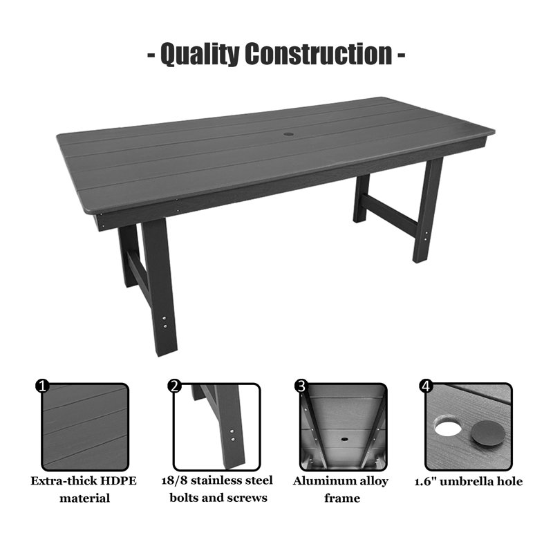 HDPE Rectangular Dining Table