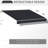 8' X 7' Patio Sunshade Awning - Black Manual Retractable. Adjust To Cut Down Sun Impact & Heat, Works On Various Surfaces, Robust Aluminum Steel Frame, Cover Retractable Shade Deck Window Cover.