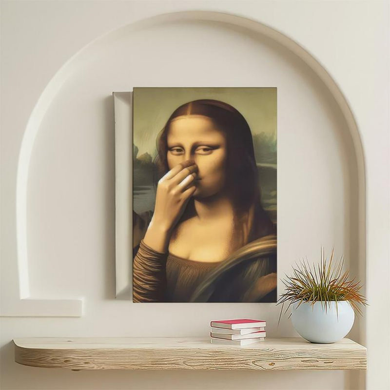 Reproduction sur toile «Playful Mona Lisa», 30 x 20 pouces (75 x 50 x 2 cm)