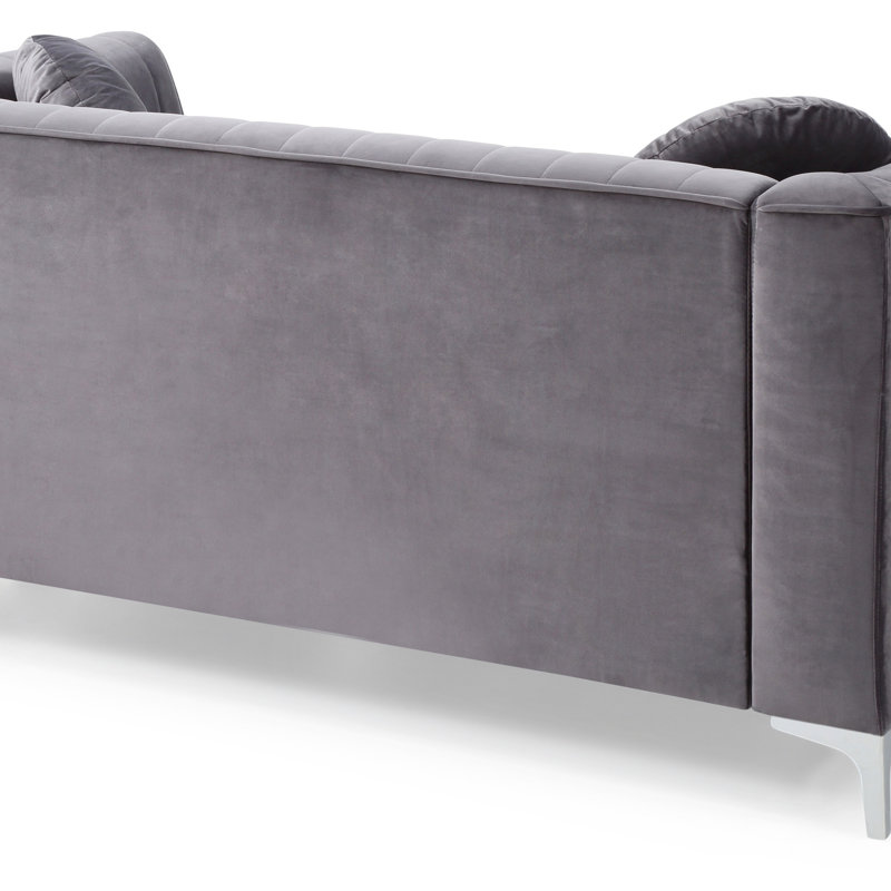 Causeuse chic à accoudoirs inclinés pour deux, Gris