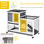 Wooden Rabbit Cage With Portable Wheels And Removable Agility Obstacle, Grey Secure Locking System,