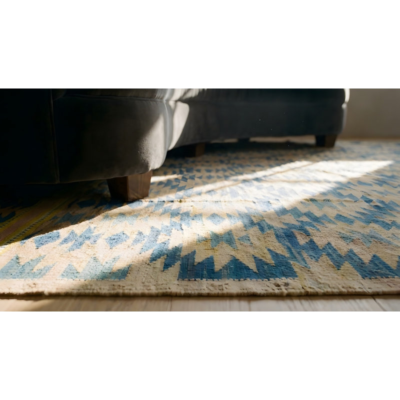 Tapis tribal en coton indien Dhurrie